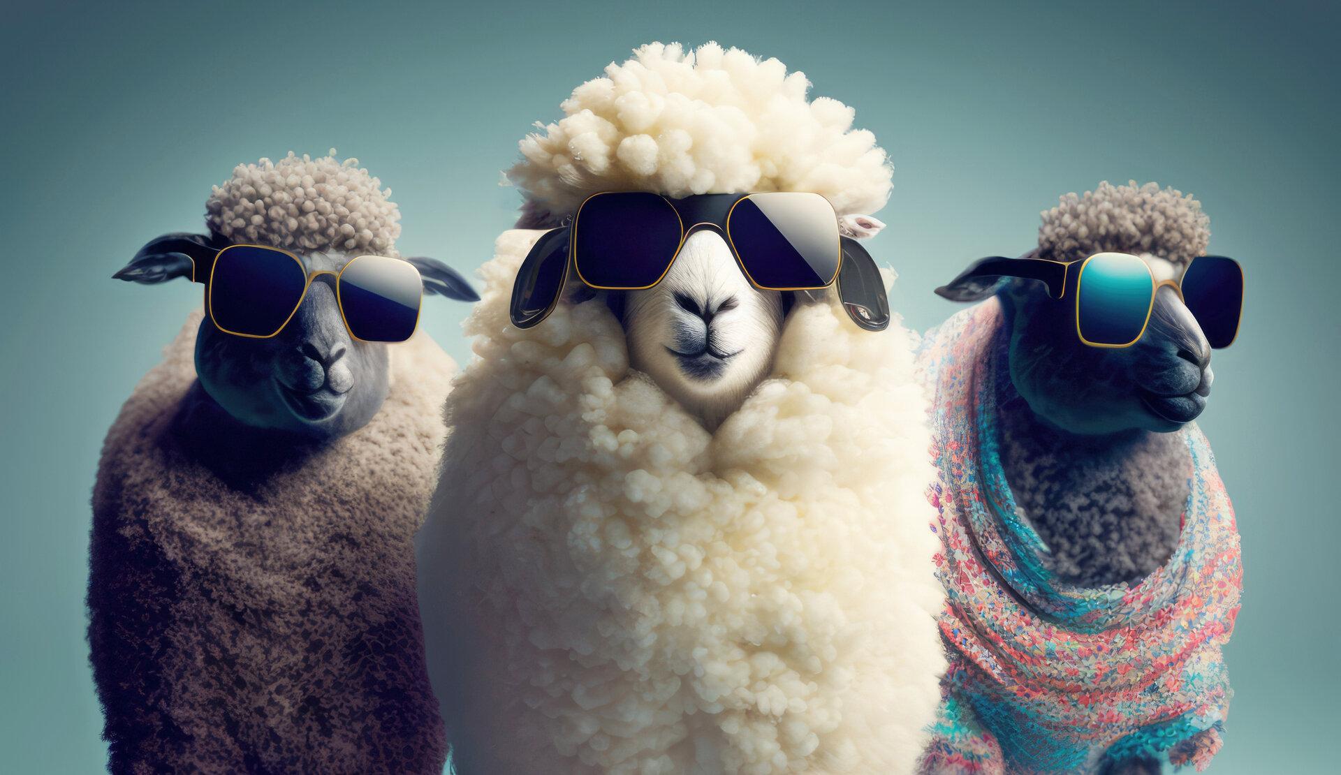 Fashion Sheeps - Modische Schafe mit Sonnenbrille